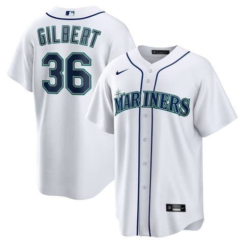 Men's Nike Logan Gilbert White Seattle Mariners Home Replica Jersey