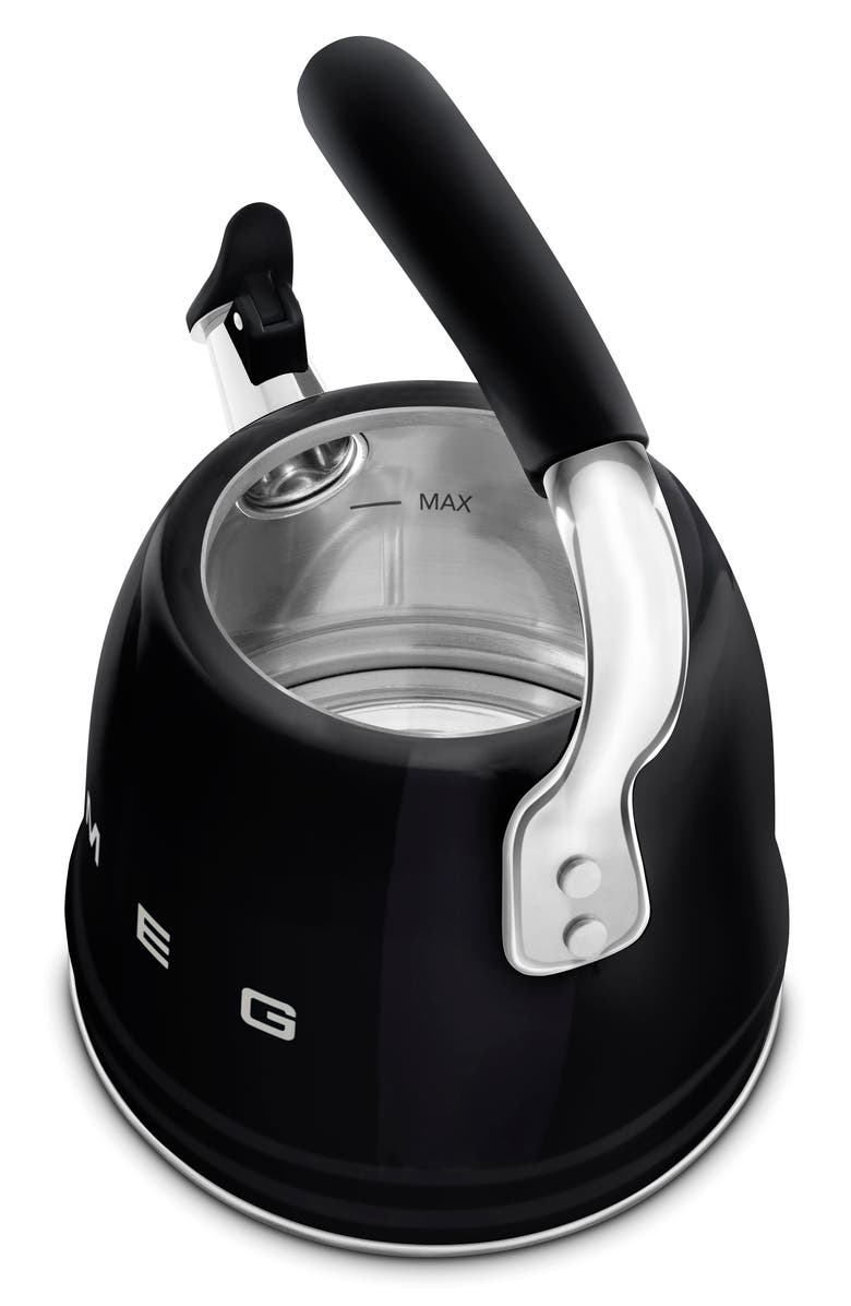 smeg Whistling Kettle, Alternate, color, Black