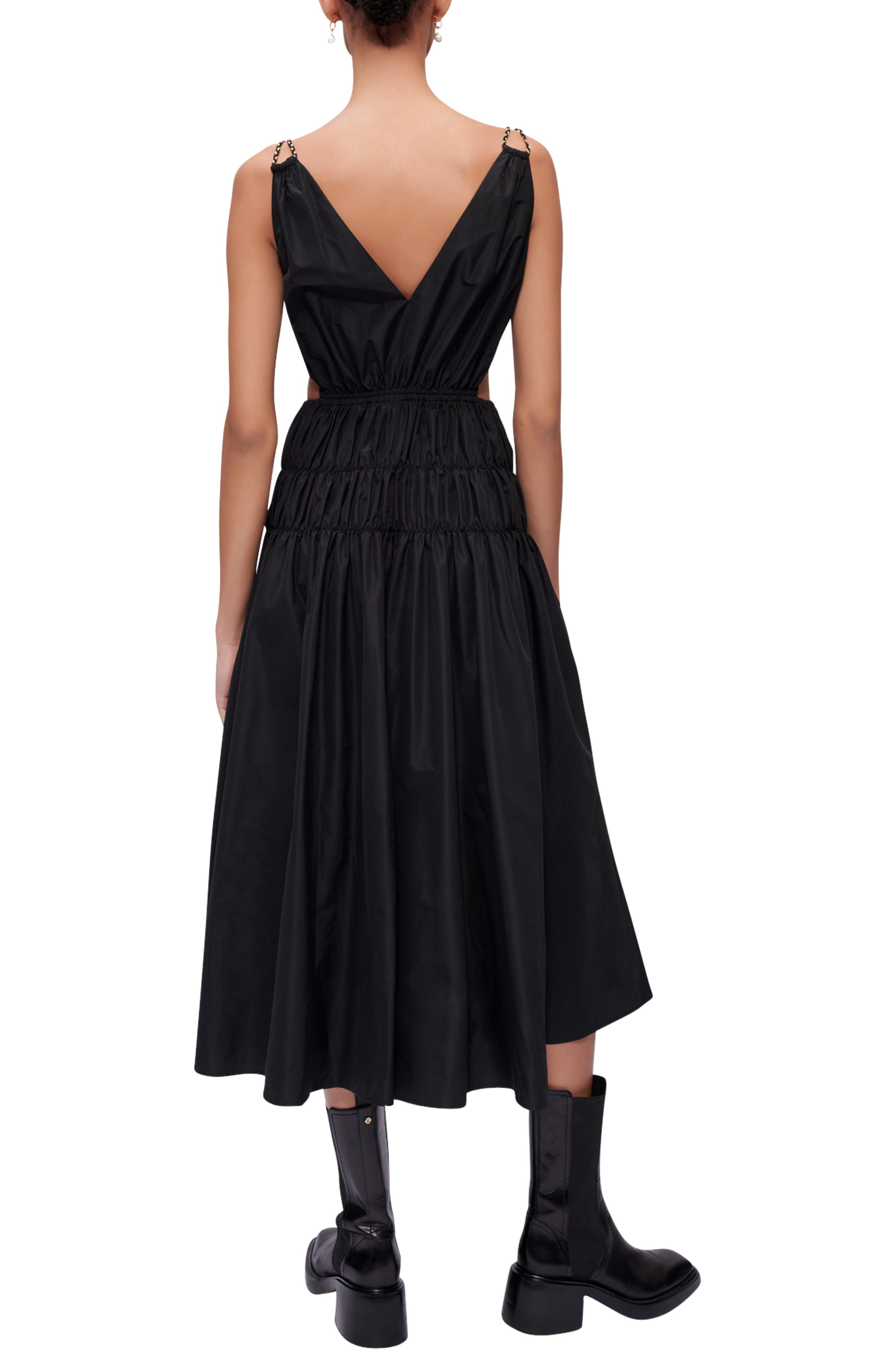Rope Strap Shirred Cutout Dress - image 2