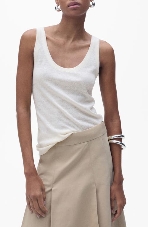 Mango Linen Tank In Animal Print