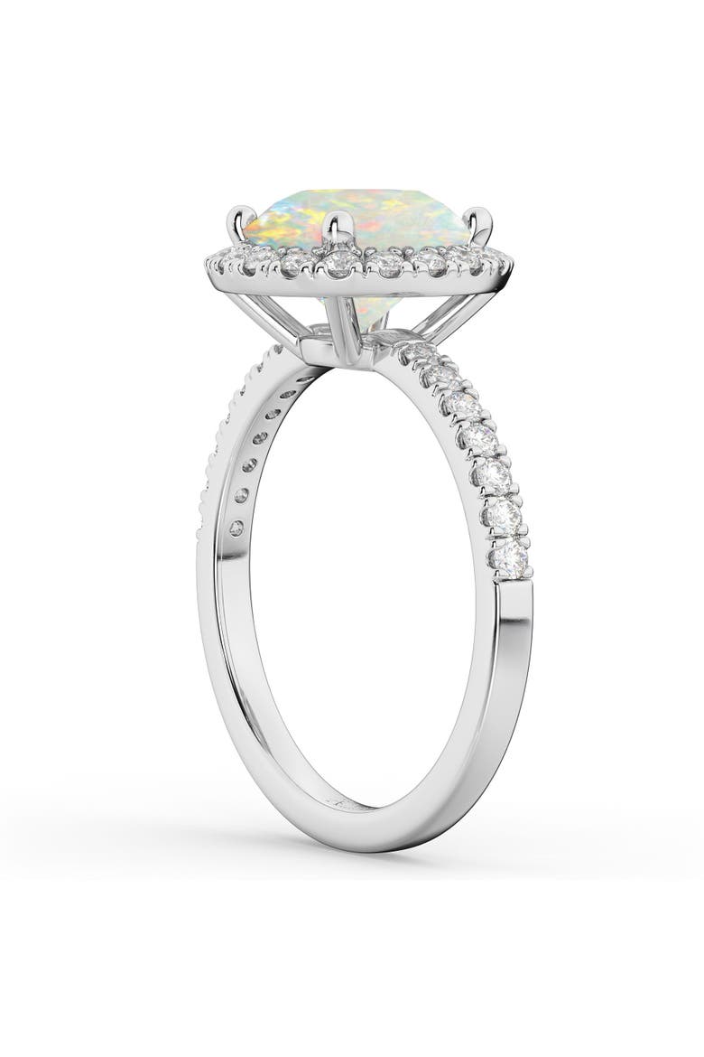 Halo Opal & Diamond Engagement Ring 14K, Alternate, color, 1.80ct/White Gold