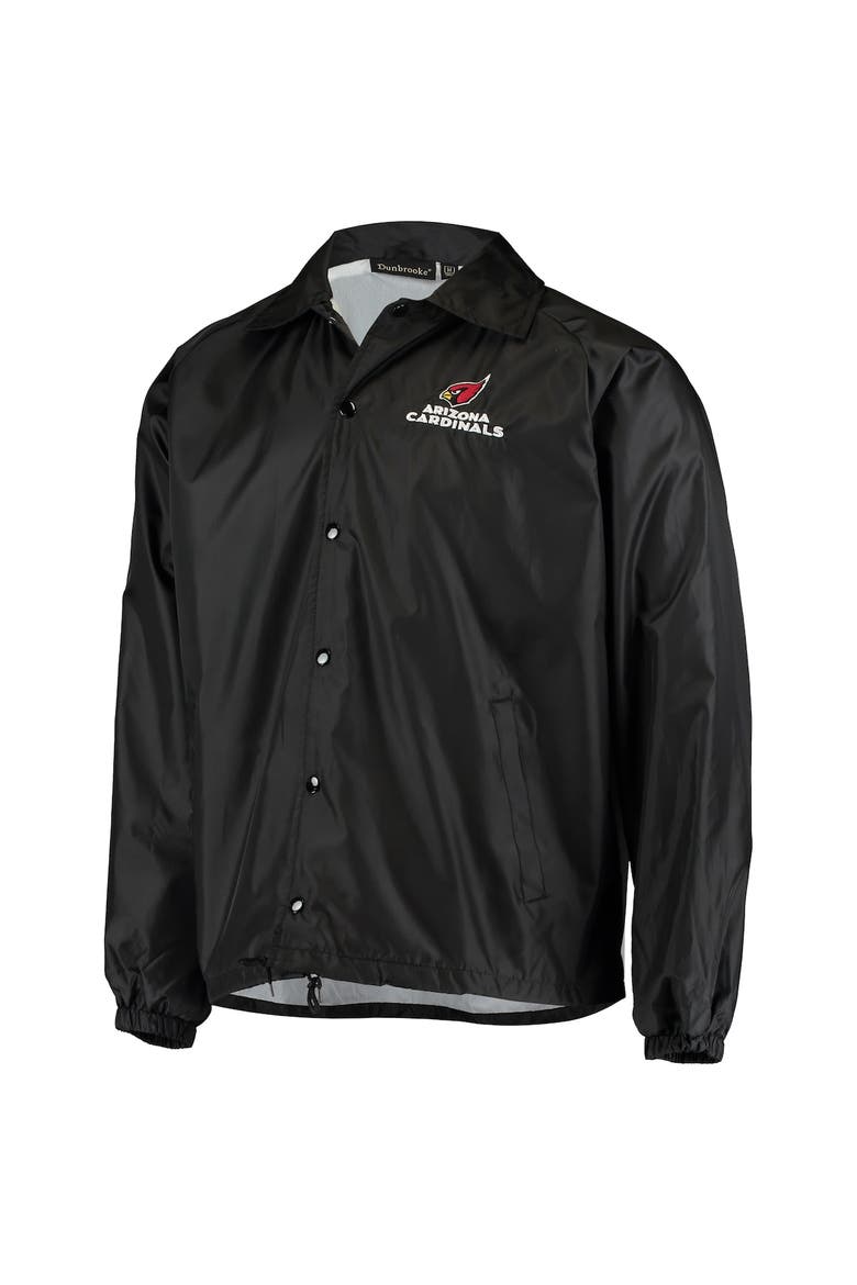 Men's Black Arizona Cardinals Coaches Classic Raglan Full-Snap Windbreaker Jacket, Alternate, color, Black