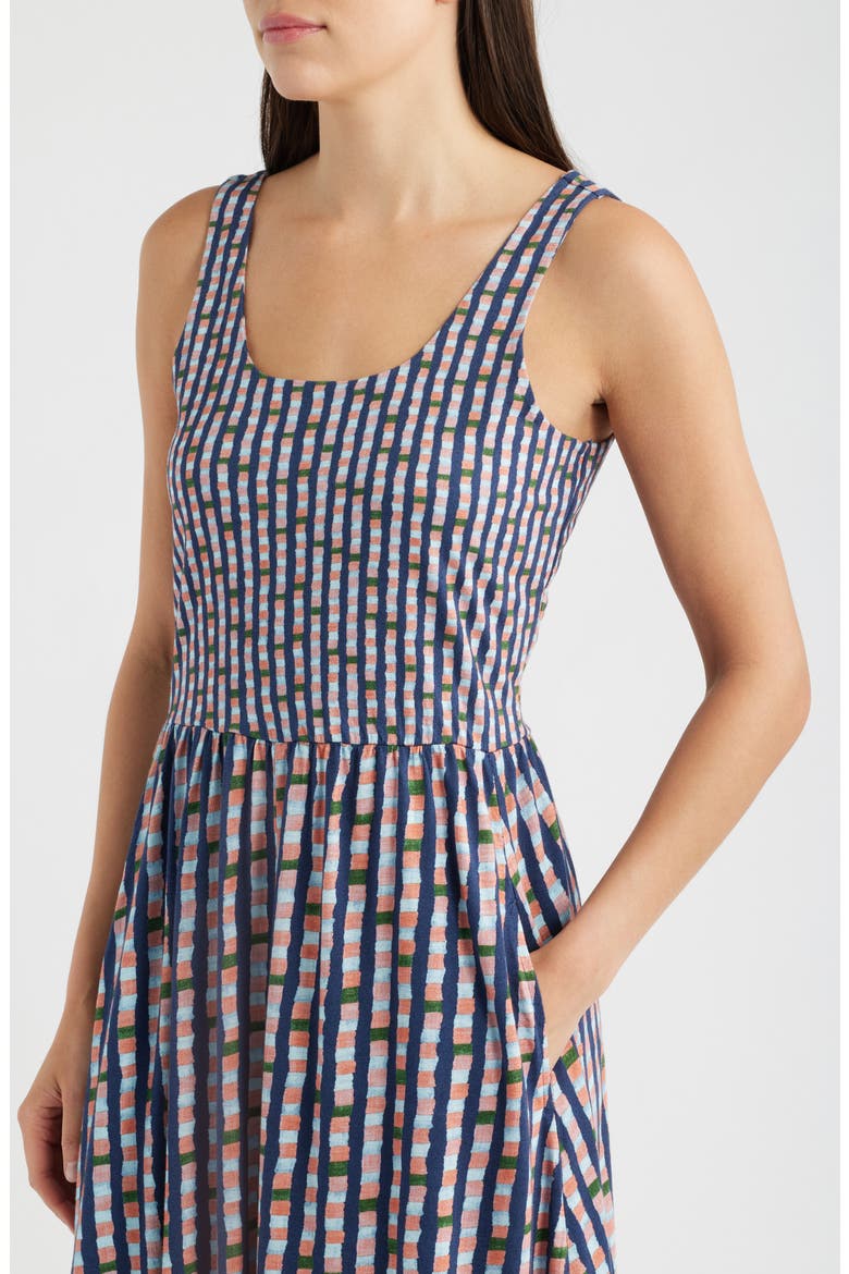 Dani Reef Stripe Fit & Flare Dress, Alternate, color, INDIGO MULTI