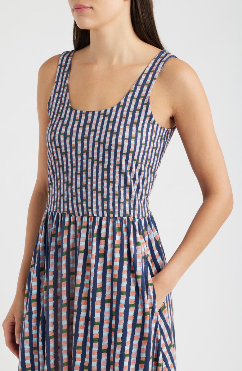NZT by NIC+ZOE Dani Reef Stripe Fit & Flare Dress, Alternate, color, Indigo Multi