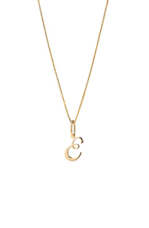 Solid Yellow Gold - Script Letter Necklace