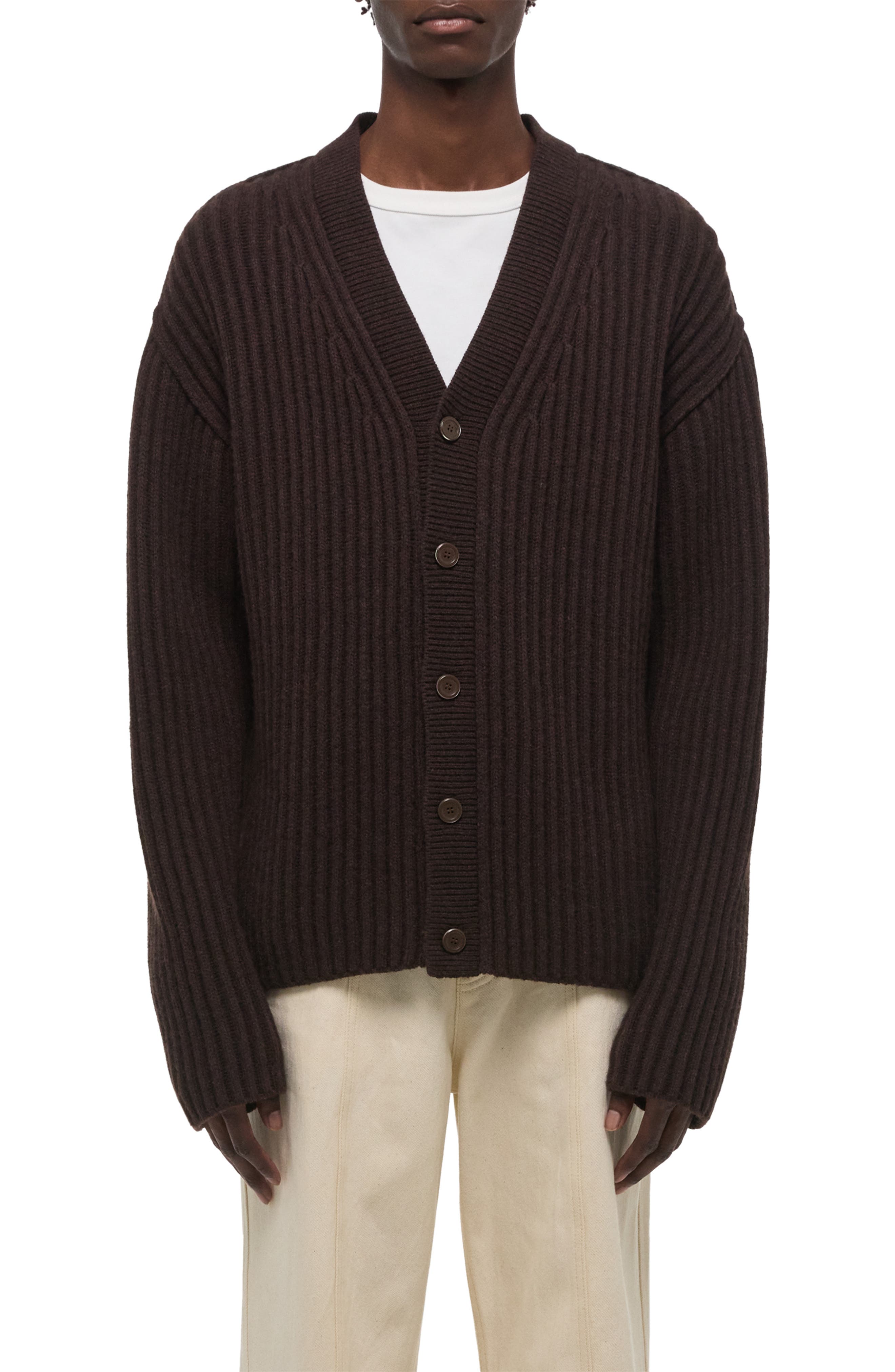 Zephir Oversize Ribbed Wool Blend Cardigan - image 3