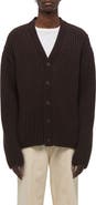 Helmut Lang Zephir Oversize Ribbed Wool Blend Cardigan