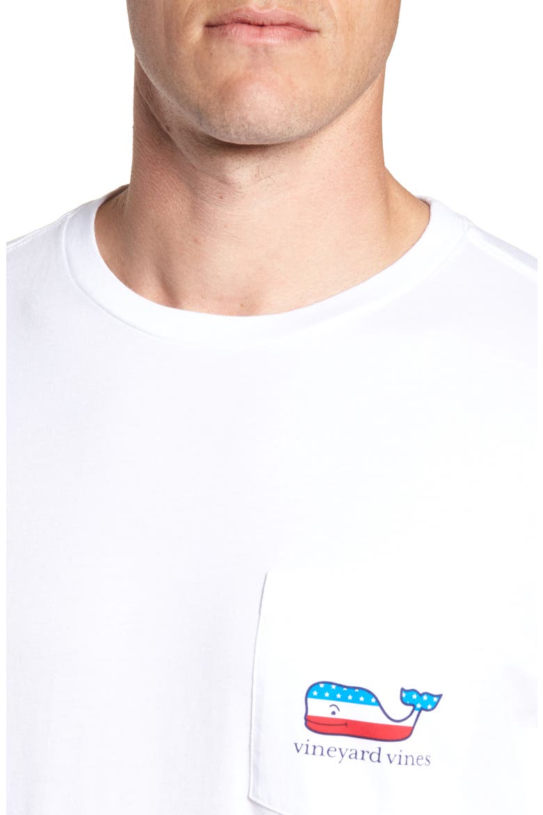 Whaley USA Whale Fill Pocket T-Shirt, Alternate, color, WHITE CAP