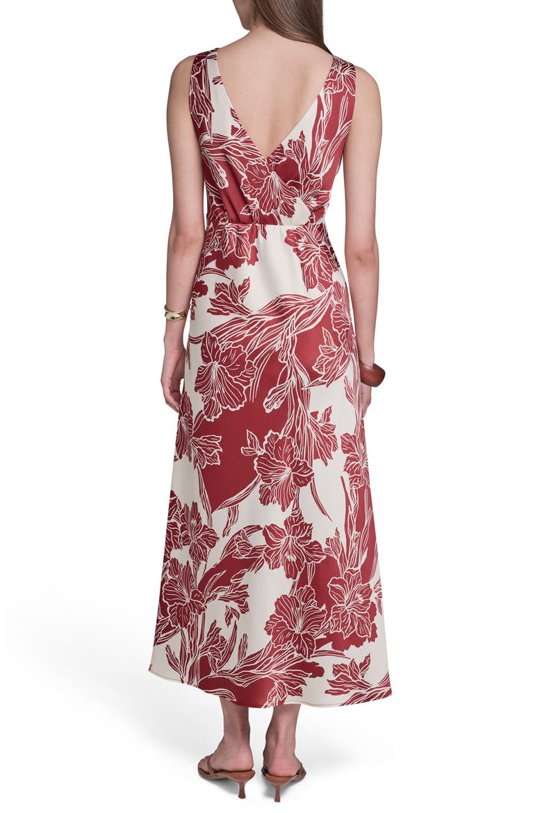 Sleeveless V-Neck Mid Dress, Alternate, color, RED MULTI