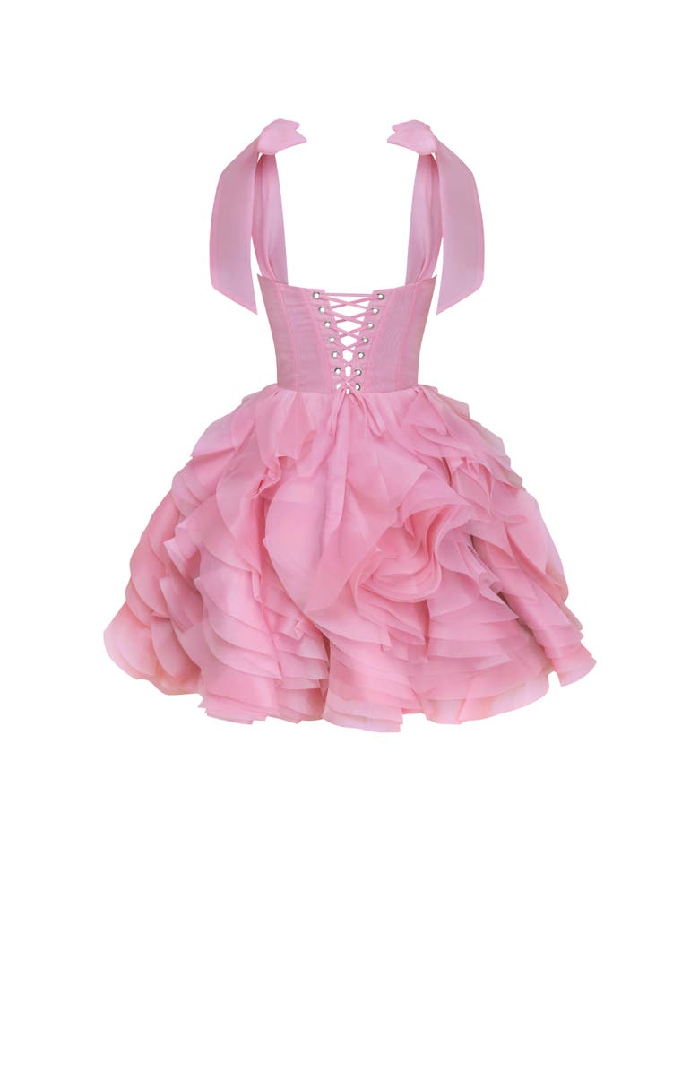 Milla Danceable Mini With Ruched Flower Appliques, Alternate, color, Pink