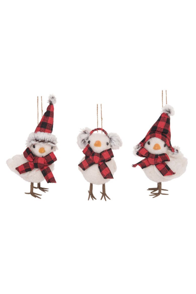 Felt Plaid Chick Ornaments Set of Christmas Home Decorations, Main, color, Multicolored
