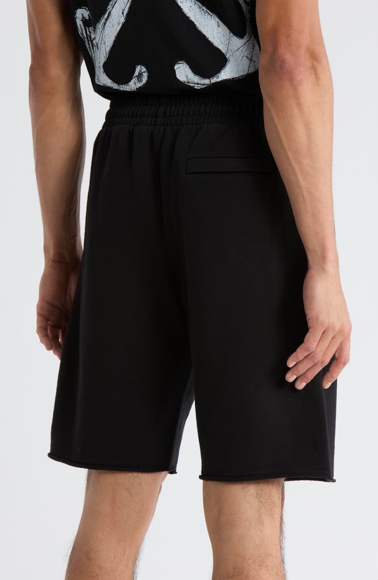 Off-White Logo Sweatshorts, Alternate, color, Black And White