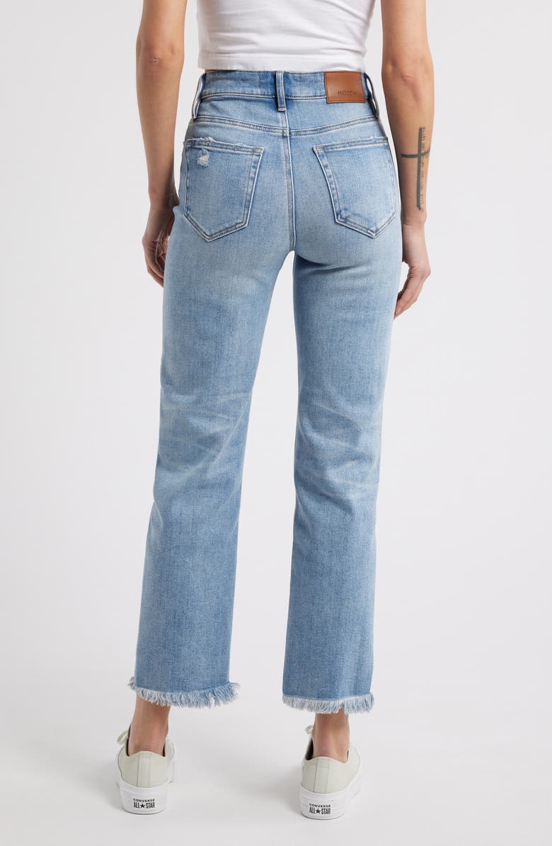 HIDDEN JEANS Distressed Fray Hem Straight Leg Jeans, Alternate, color,