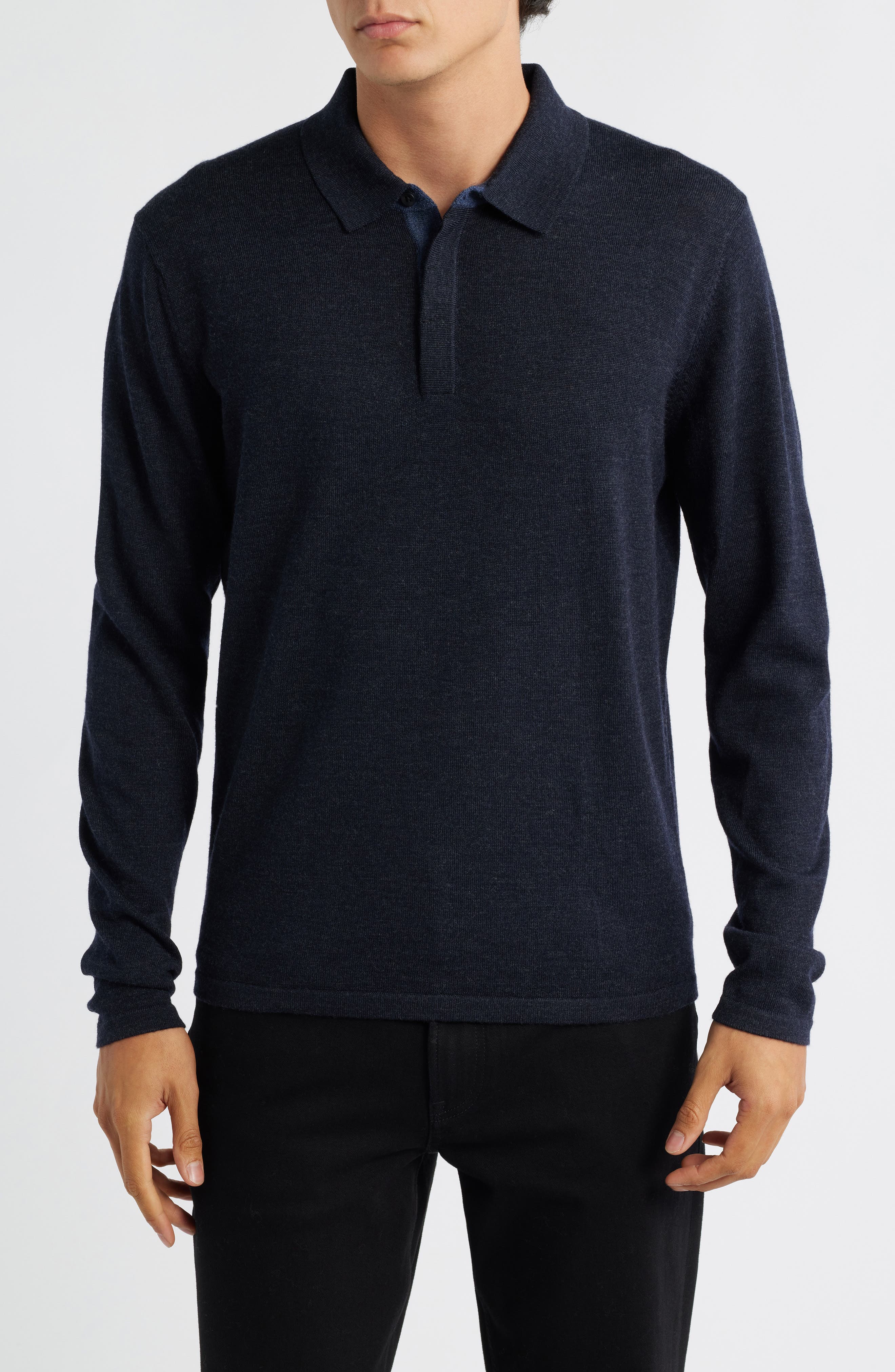 Robert Barakett Thomas Merino Wool Long Sleeve Polo