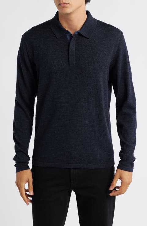 Thomas Merino Wool Long Sleeve Polo