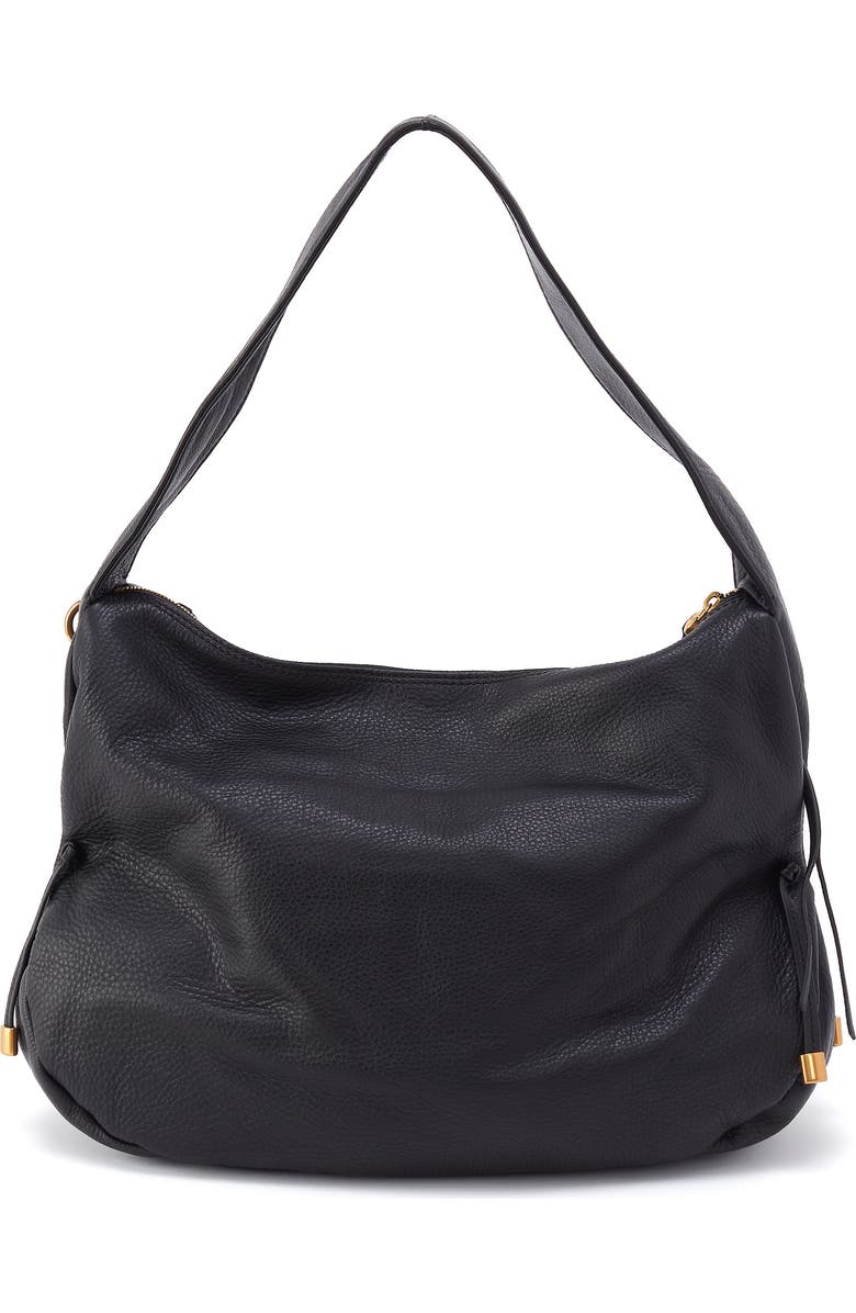 HOBO Kori Stud Detail Leather Hobo Bag, Alternate, color, Black