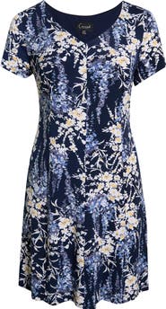 Connected Apparel Floral Fit & Flare Dress
