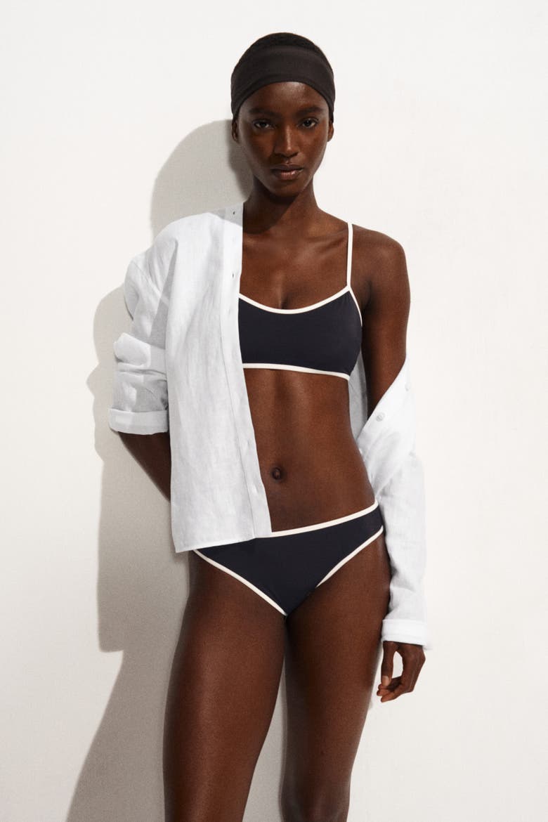 Contrast-trimmed Bikini Briefs, Main, color, NAVY / WHITE