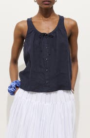 Alex Mill Sidney Sleeveless Linen Button-Up Top