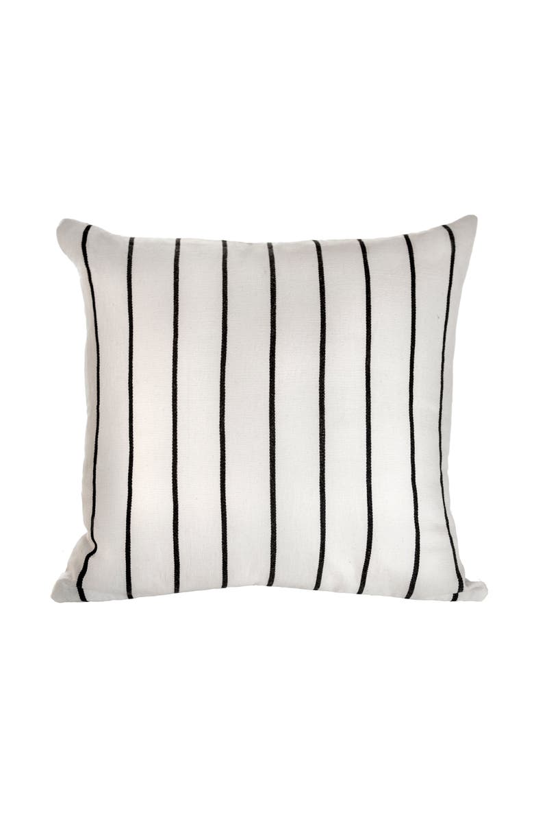 Archive New York Santiago Atitlan I Striped Handwoven Cotton Square Throw Pillow, Main, color, White