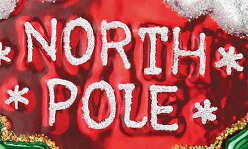 Old World Christmas North Pole Glass Ornament In Red
