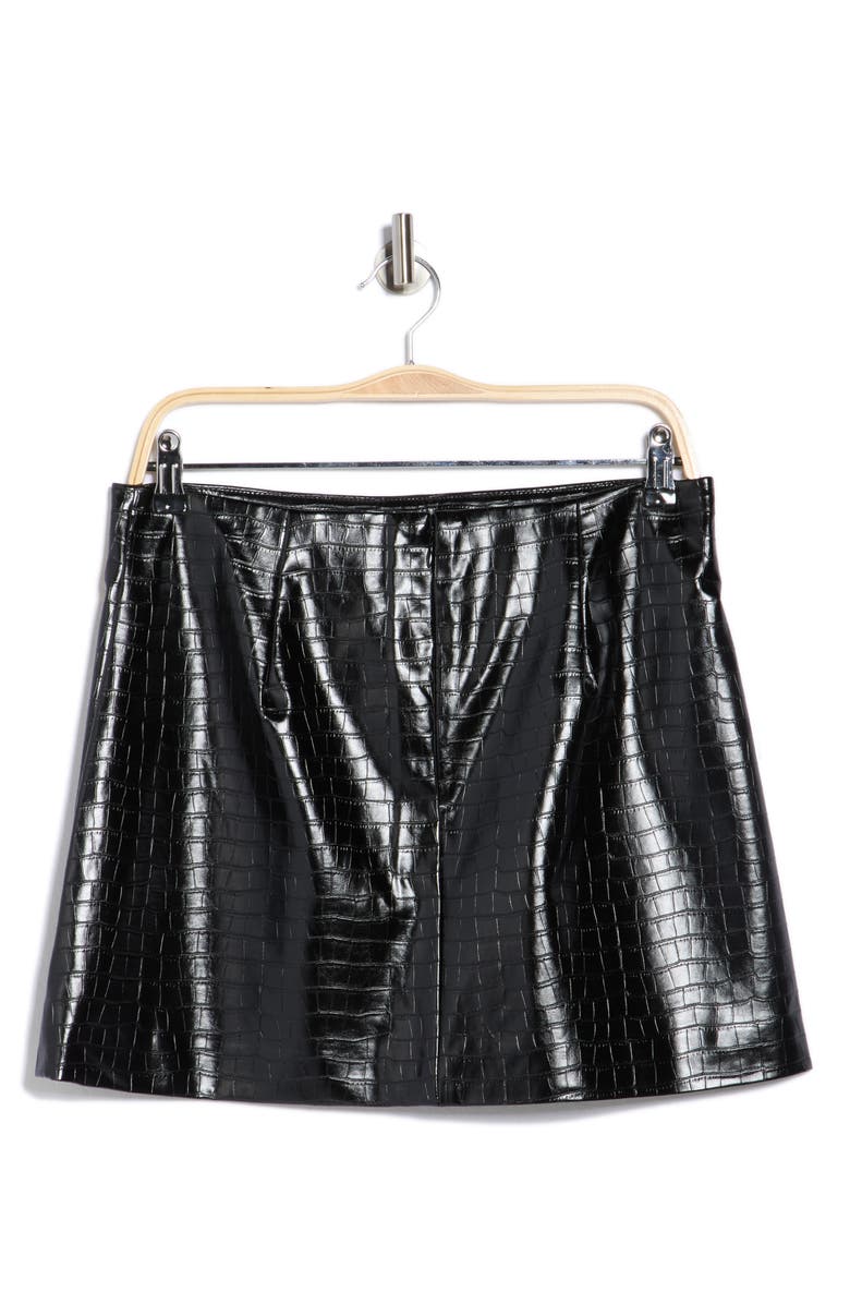 JASON WU Faux Leather Miniskirt, Alternate, color, Black