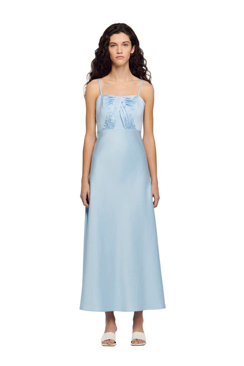 Satin-effect maxi dress, Main, color, Blue sky