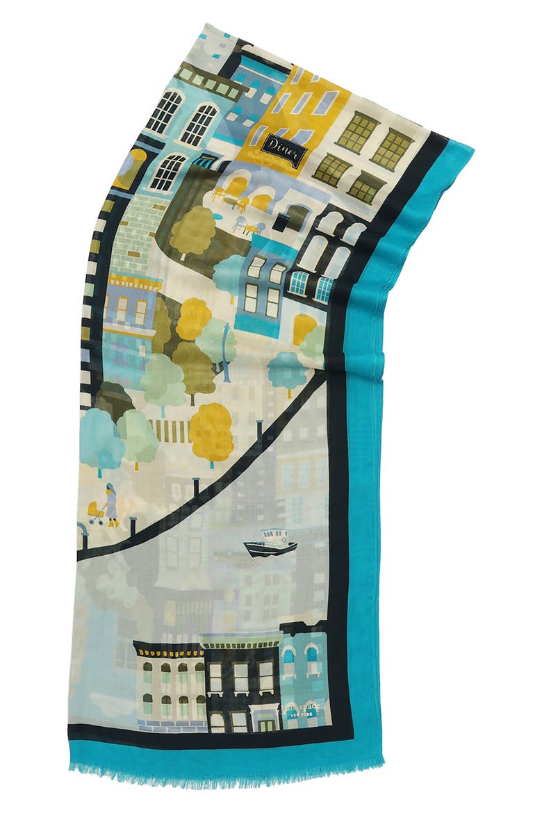 nyc map oblong scarf, Alternate, color, BLUE MULTI