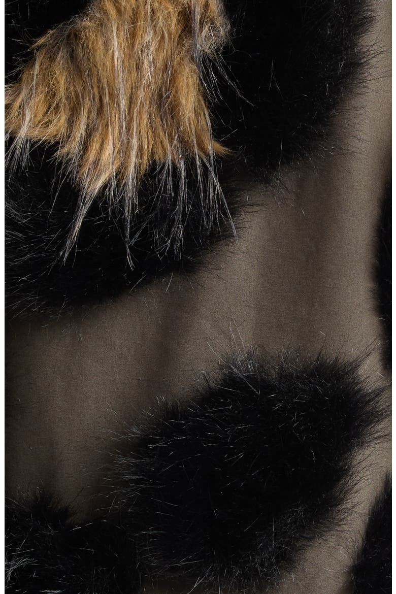 Leopard Faux Fur Jacket, Alternate, color, DARK KHAKI