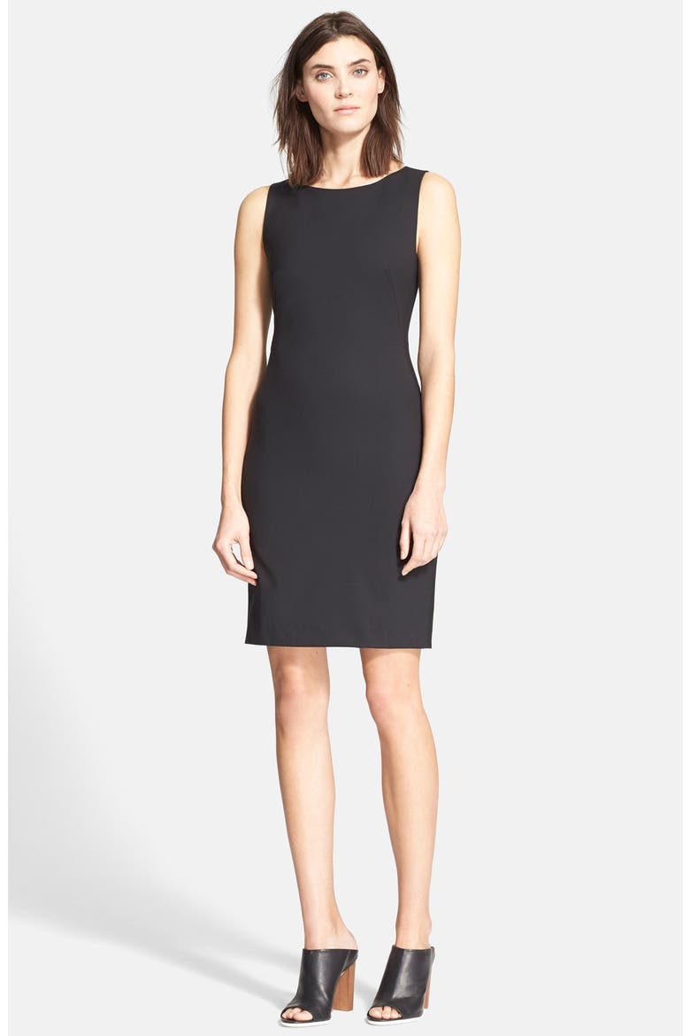 'Betty.2B' Stretch Wool Sheath Dress, Alternate, color, BLACK