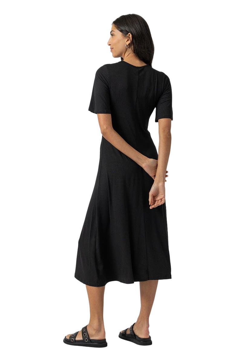 Saint + Sofia Freya Tie Dress, Alternate, color, Black