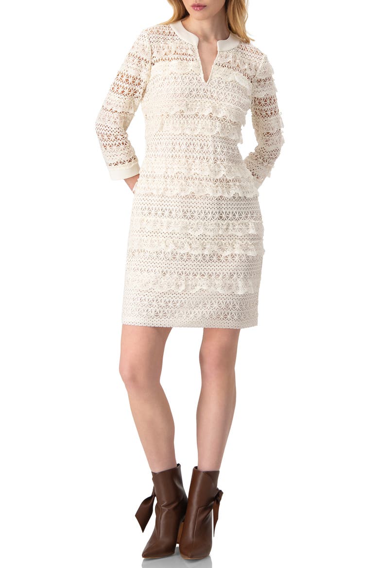 Natural Lace Mini Dress, Alternate, color, Natural