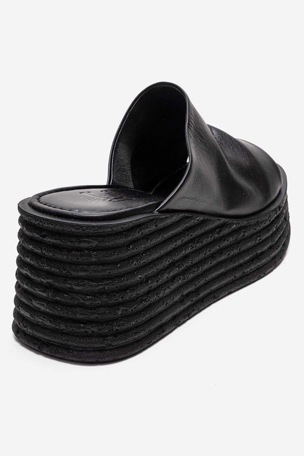 Forever & Always Shoes Marc Leather Wedge Sandal, Alternate, color, Black