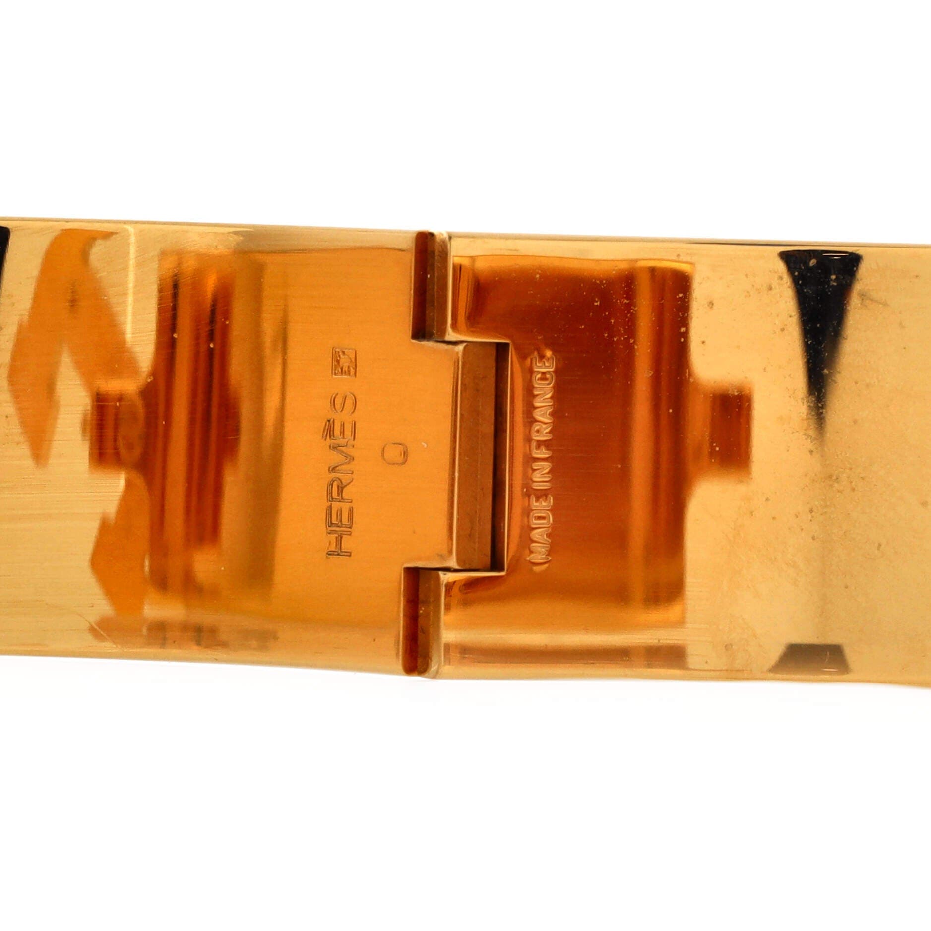 Pre-Owned Hermes Clic H Bracelet Enamel Wide, Alternate, color, Blue