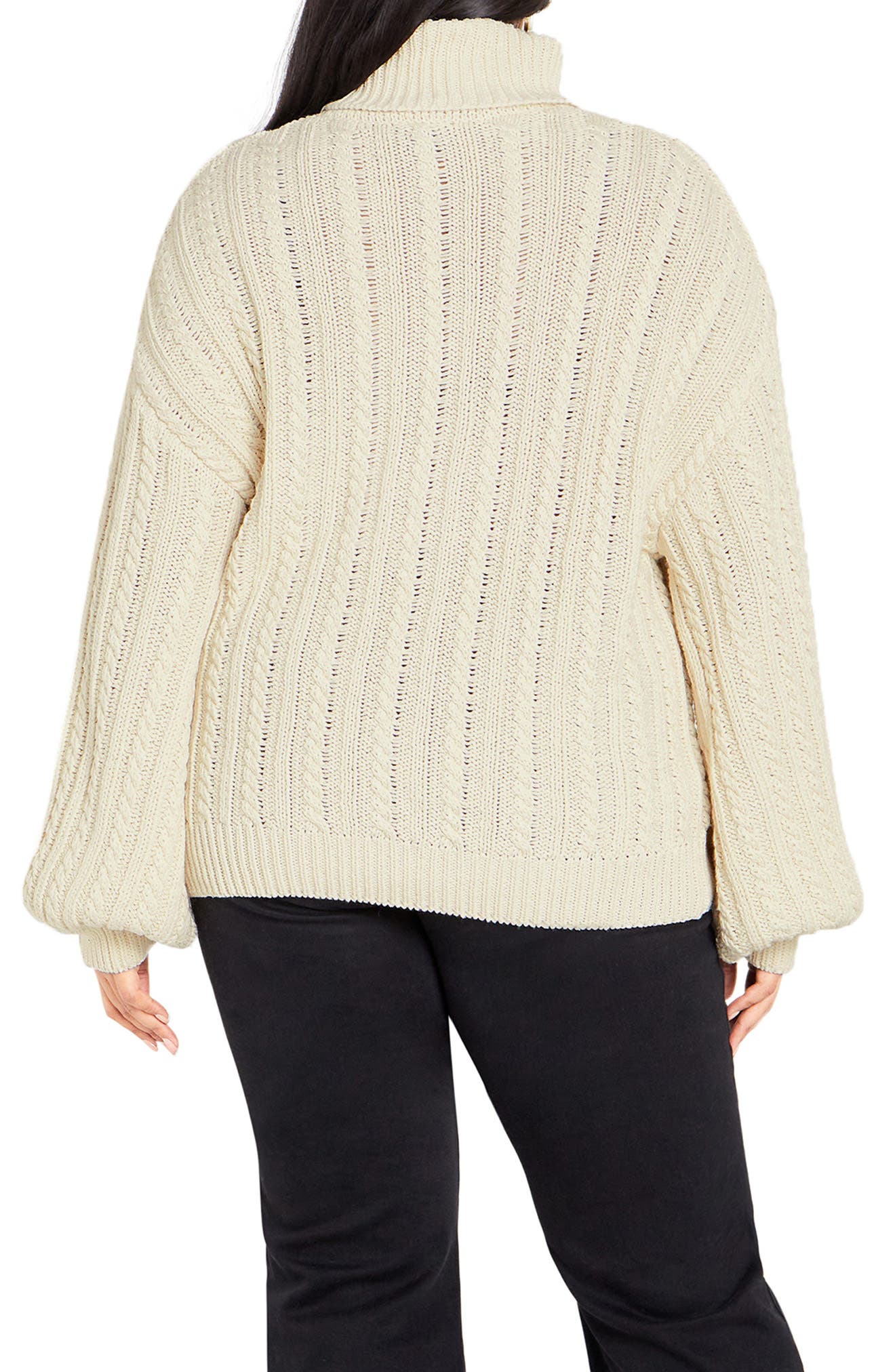 Avah Cable Stitch Turtleneck Sweater - image 4