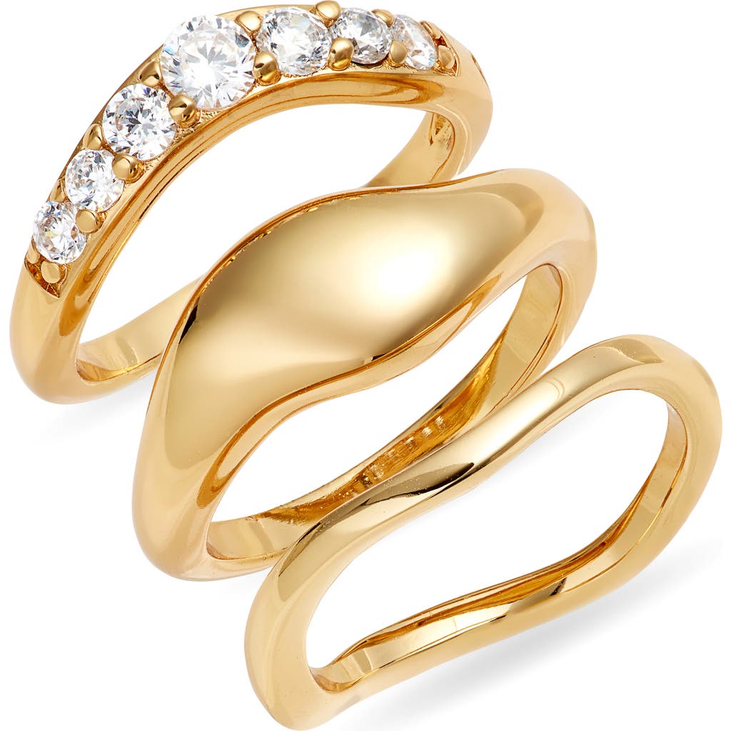 Nordstrom Set Of 3 Sculpted Rings In Gold