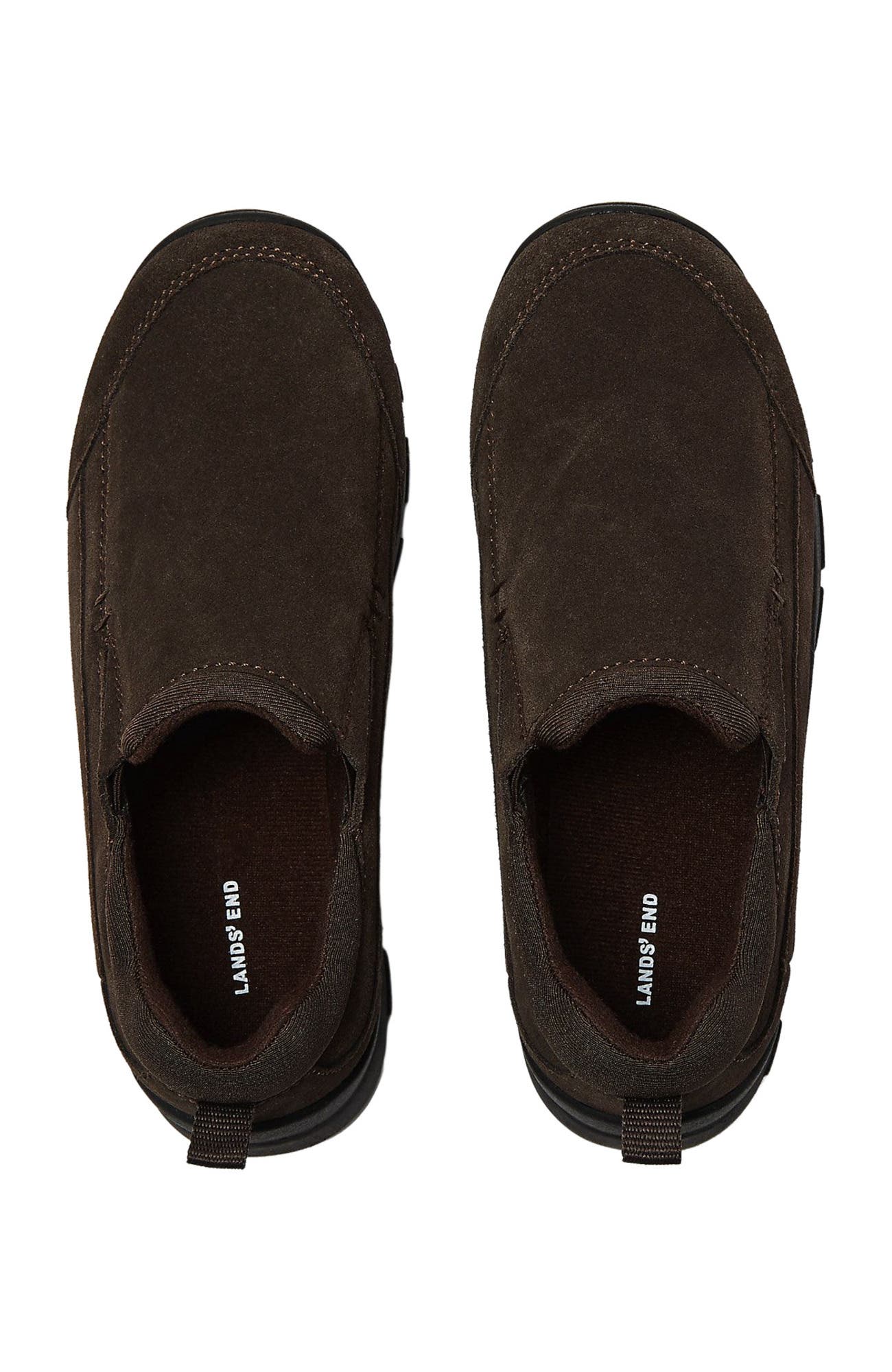 Kids All Weather Suede Leather Slip On Moc Shoes, Alternate, color, Spice Brown