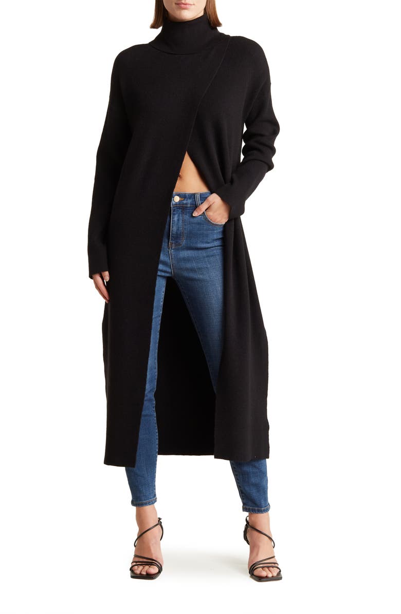 BY DESIGN Brenda Turtleneck Maxi Dress, Main, color, Black