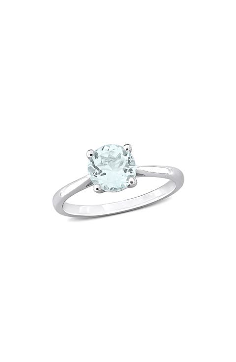Aquamarine Solitaire Ring