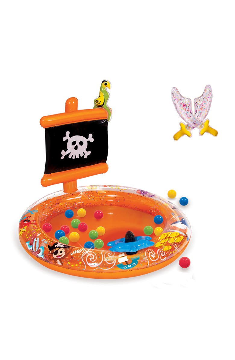 Banzai Pirate Sparkle Play Center Inflatable Ball Pit, Main, color, Multicolored