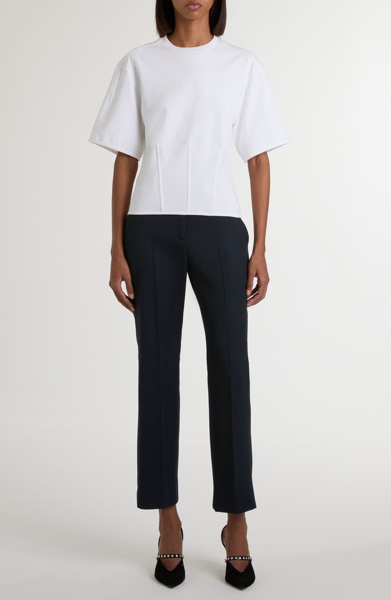 McQueen Corset Detail T-Shirt, Alternate, color, Optical White