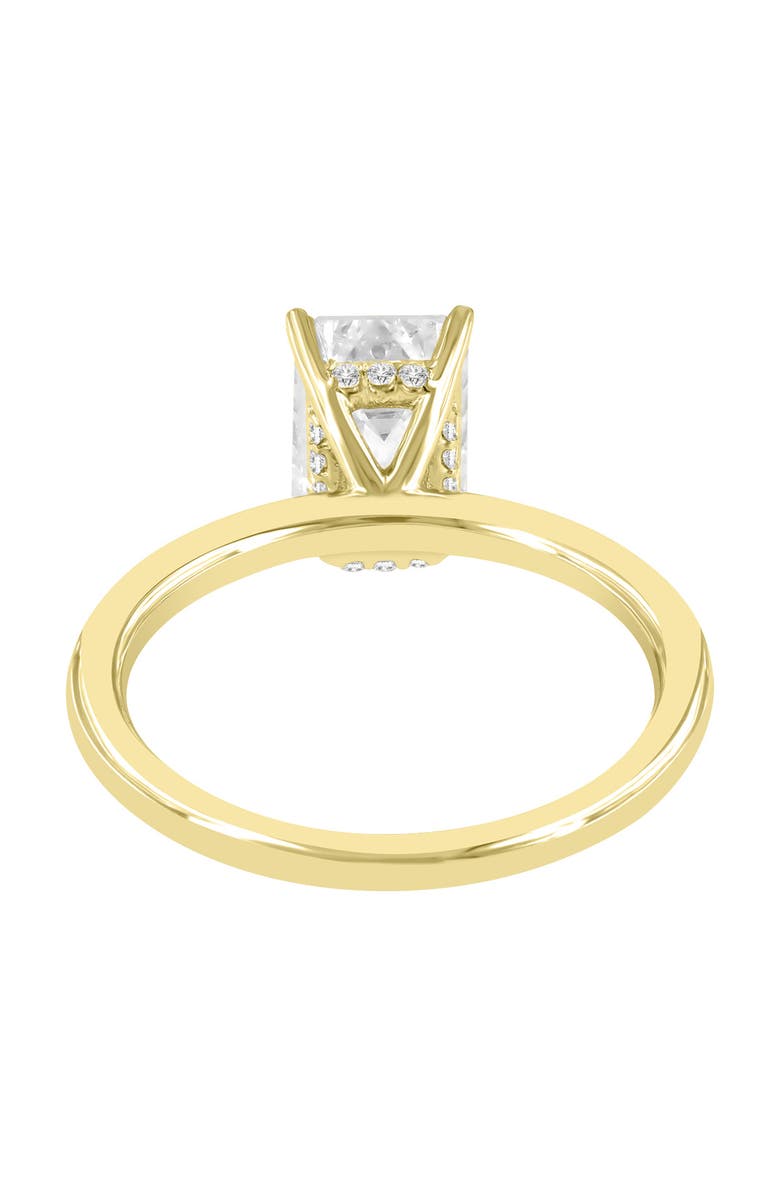 LuvMyJewelry Delphine 14K Yellow Gold Emerald Cut Lab Grown Diamond Hidden Halo Engagement Ring - 2.1 ct, Alternate, color, 14K Yellow Gold