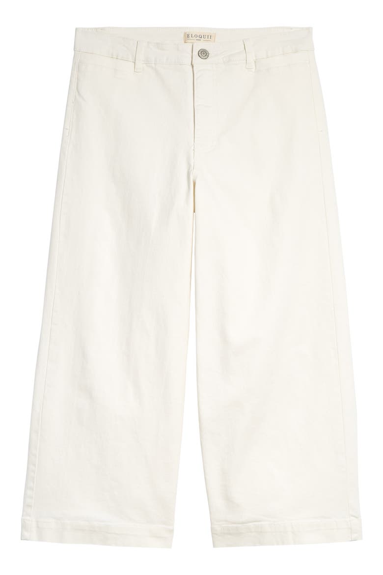 High Waist Crop Wide Leg Jeans, Alternate, color, WHITE