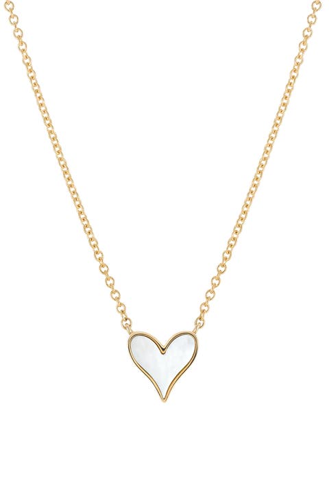 The LoveLocks 18k Gold Mother of Pearl Pendant Necklace