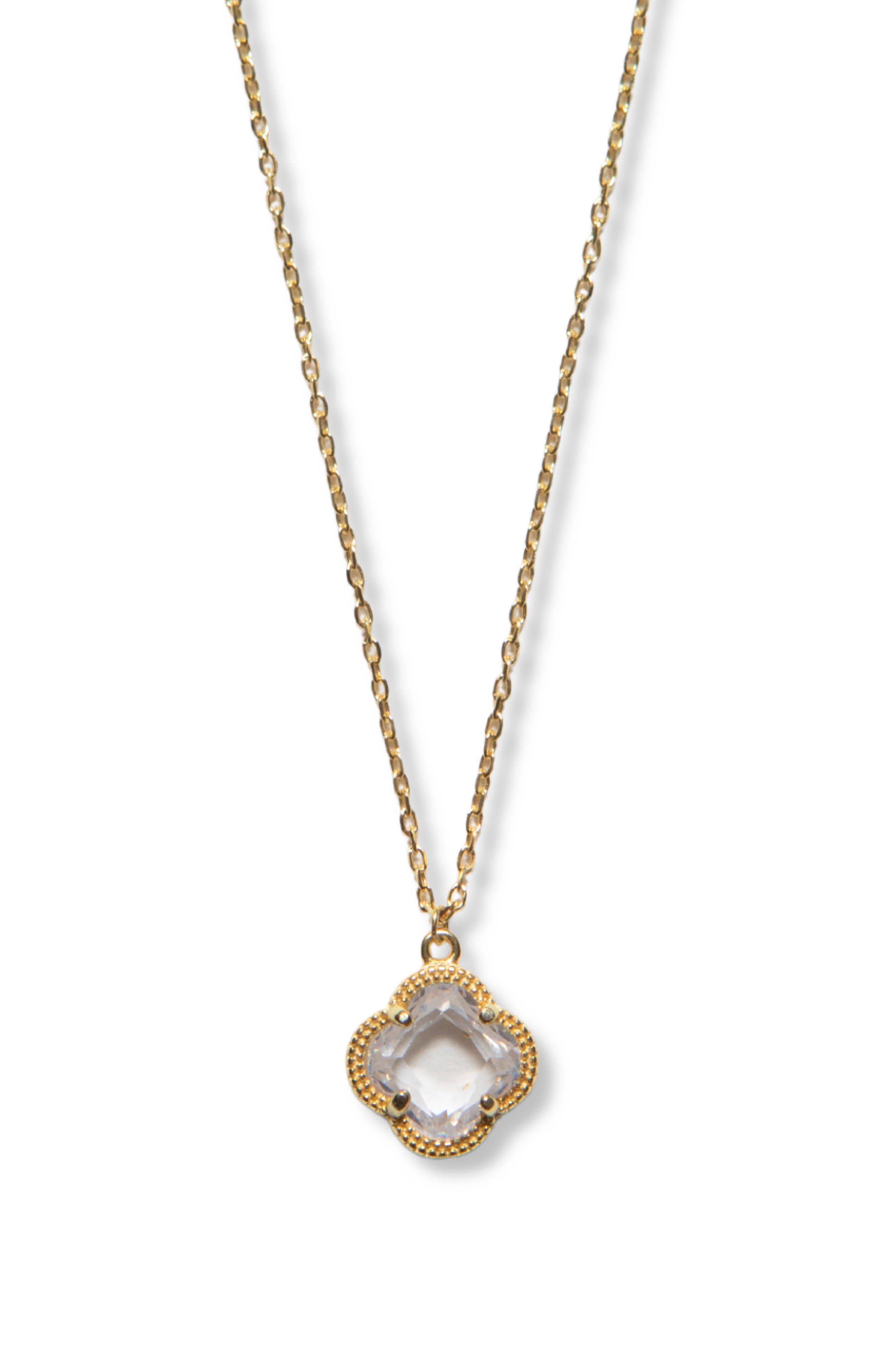 Argento Vivo Sterling Silver Cubic Zirconia Quatrefoil Pendant Necklace