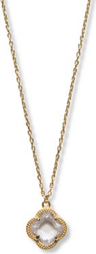 Argento Vivo Sterling Silver Cubic Zirconia Quatrefoil Pendant Necklace