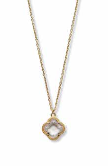 Cubic Zirconia Quatrefoil Pendant Necklace
