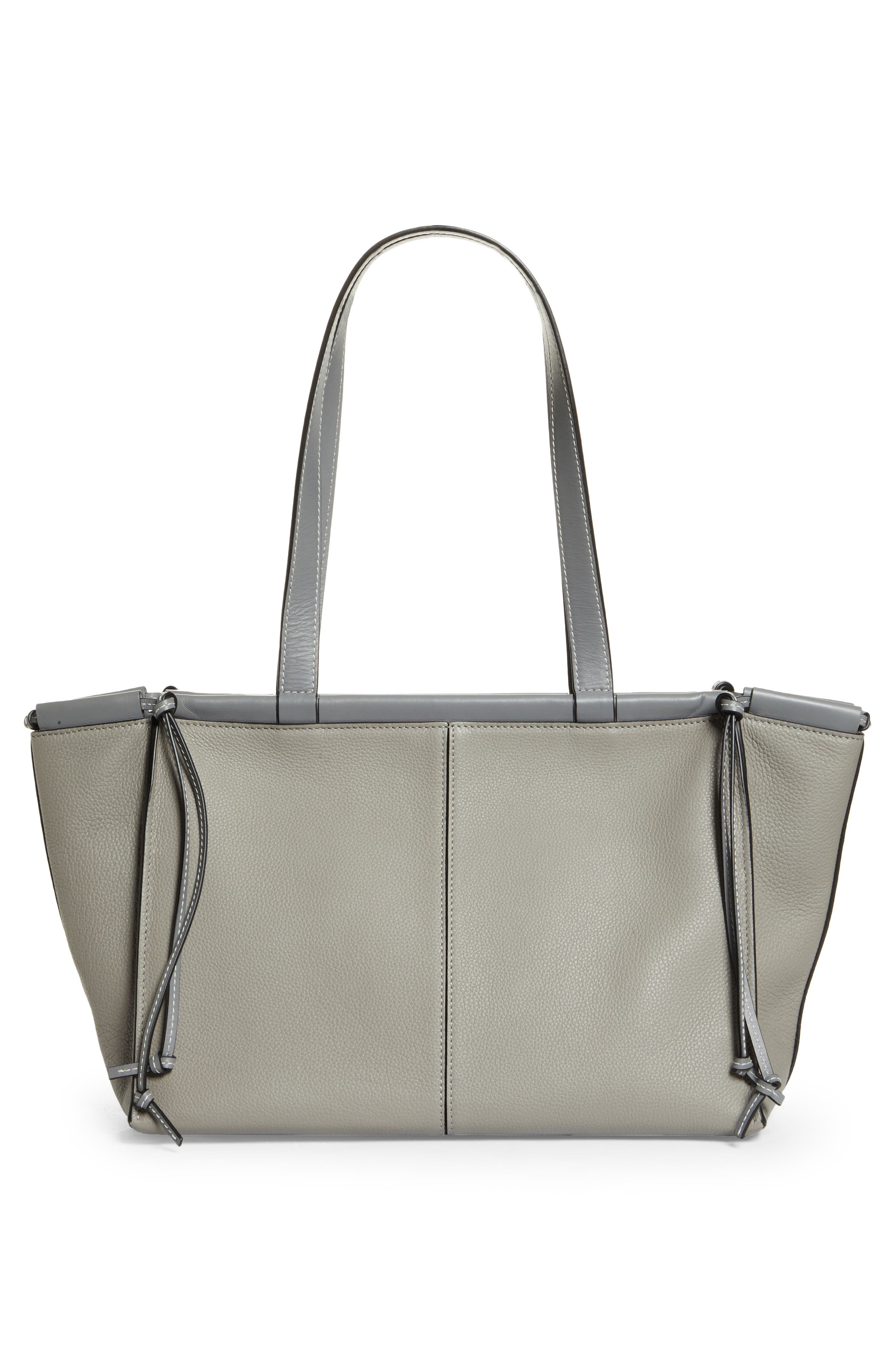 Small Cushion Leather Convertible Gusset Tote, Alternate, color, 1615 SMOKE