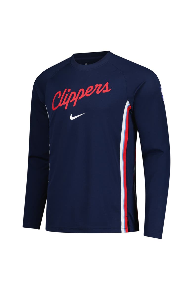 Men's Nike Navy LA Clippers 2025/26 Authentic Pre-Game Legend Dri-FIT Long Sleeve Shooting Shirt, Alternate, color, Navy