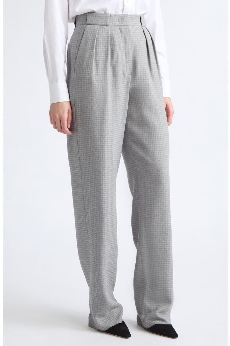 Pleated Virgin Wool Blend Trousers, Alternate, color, CHARCOAL